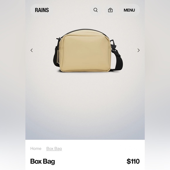 NWT Rains Box Bag Should Crossbody Bag Waterproof Sand Color - Picture 8 of 16